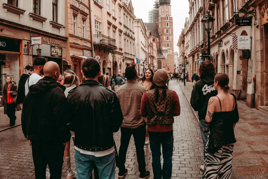 Krakow Food Tour Group Walking Through Krakow Old Town